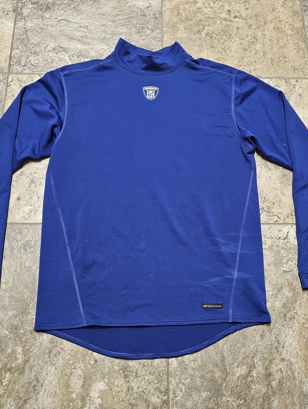Reebok NFL Equipment Play Dry Blue Long Sleeve Shirt 2XL